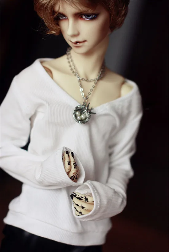 

BJD doll colthes White vertical stripes thread V-neck T-shirt for 1/3 1/4 BJD SD MSD SD17 Uncle SSDF doll clothes accessories