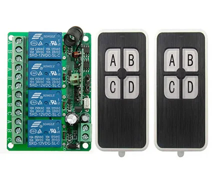 DC12V 4CH 10A дистанционного Управление выключатель света реле Выход радио модуль