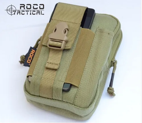 Khaki ROCOTACTICAL Высокое качество Молл Тактические Талия пакеты, изготовленные из Cordura нейлон EDC Молл военная сумка для охоты с Бесплатный Пояс кольцо - Цвет: Khaki