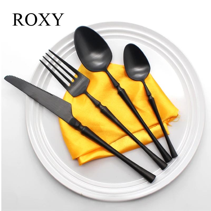 Новое поступление набор столовых приборов 4 шт./черный из нержавеющей стали