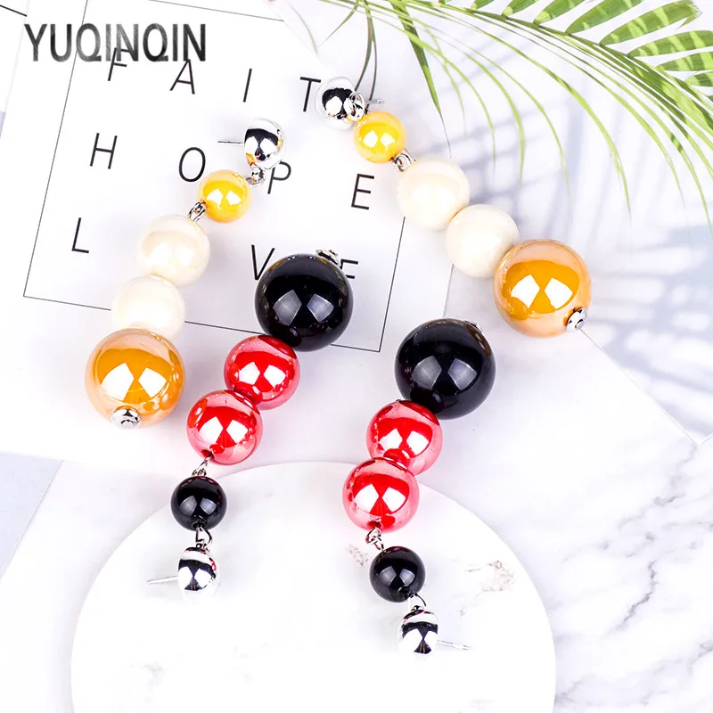 YUQINQIN модные свисающие серьги для Для женщин 2018 инструкция акриловая