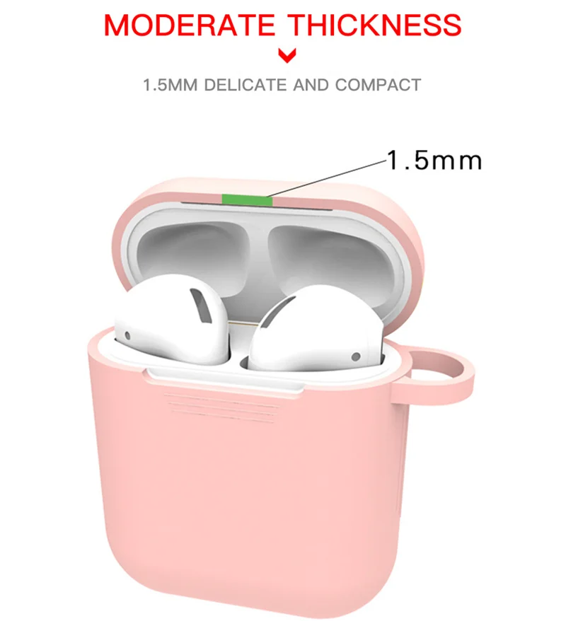 Чехол для наушников Apple AirPods 1 2 Sot силиконовый беспроводной Bluetooth защитный чехол