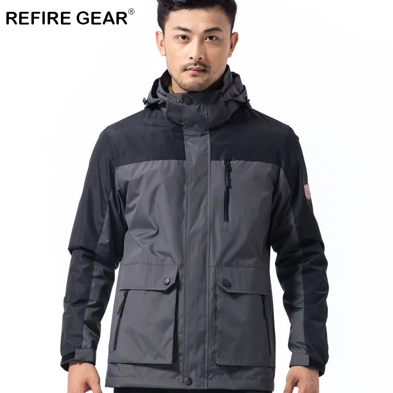 ReFire Gear 3 в 1 осенне зимняя ветрозащитная теплая спортивная куртка Мужская