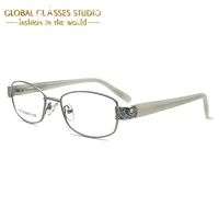 new lady fashion metal classic tape drills silver colour glasses frame eyeglasses 1007 c8