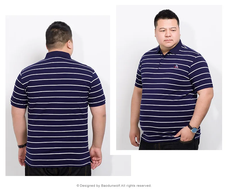 Мужская полосатая рубашка поло размера плюс 10XL 8XL 6XL 5XL 4XL новая летняя брендовая