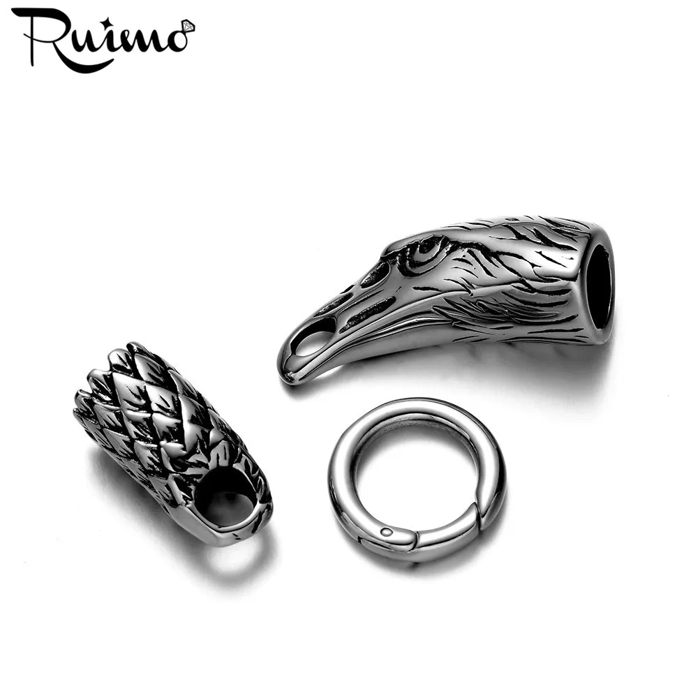 Соединительные головки RUIMO из нержавеющей стали 316L с орлом для кожаного шнура и