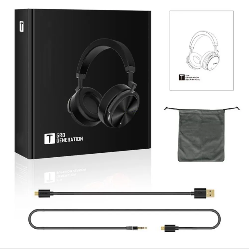 T5 HiFi наушники с активным Шумоподавлением беспроводные Bluetooth микрофоном для
