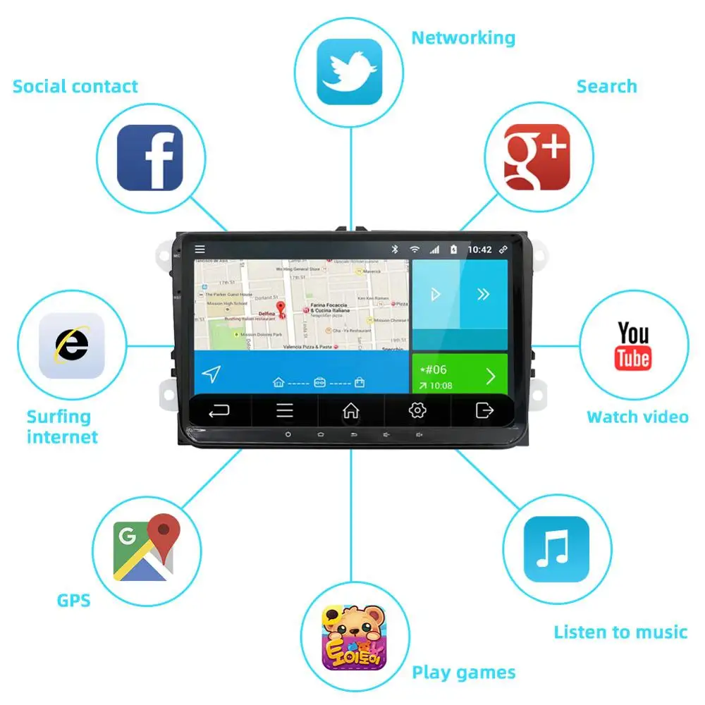Bosion Android 10 2Din 9'⟊r Radio GPS автомобильный мультимедийный плеер для