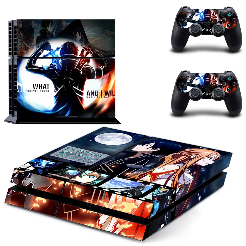 Sword Art Online SAO PS4 Skin Sticker Decal for Sony PlayStation 4 Console and 2 Controller Vinyl | Электроника