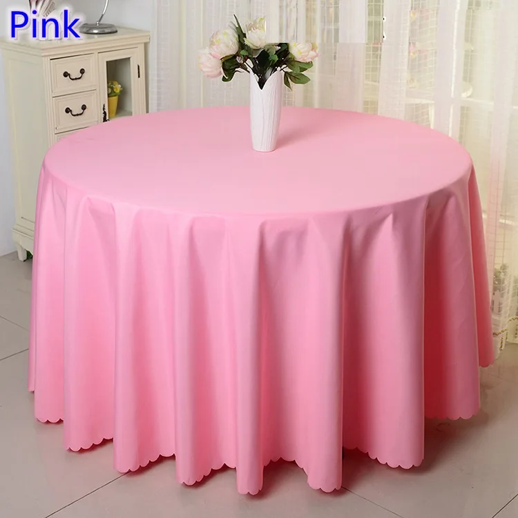 

Pink Colour Polyester Table Cloth Table Cover Table Linen Round Table Decoration Wedding Hotel Show Party