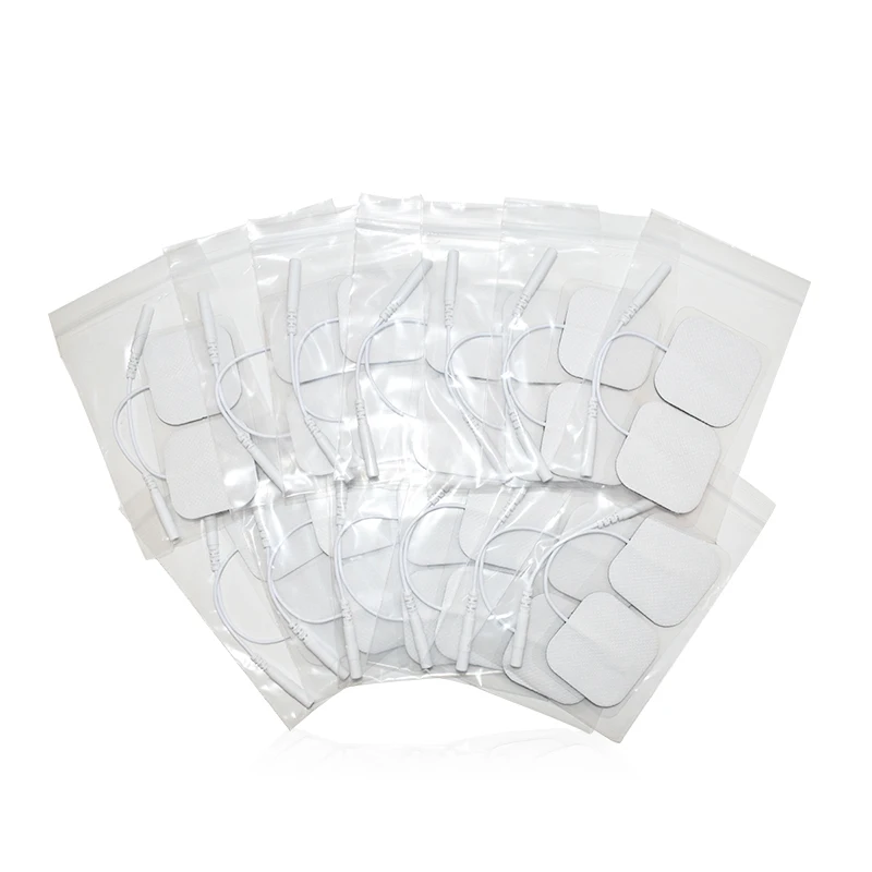 10pcs Electrodes Pads Digital Replacement for Tens Therapy Machine Massager with 2mm Plug 4X4cm |