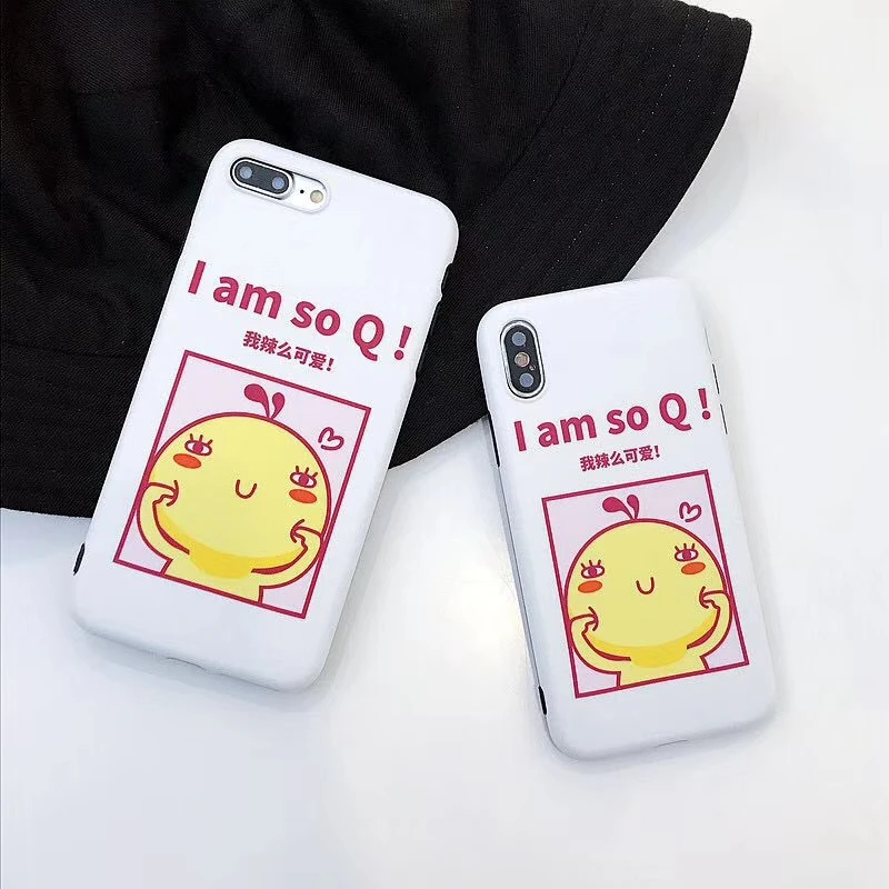 Cute Cartoon Chick Pattern Case For Apple iphone 6 6s 7 8 Plus X XR XS Max Back Cover 6plus 7plus 8plus XSMax Soft TPU cases | Мобильные