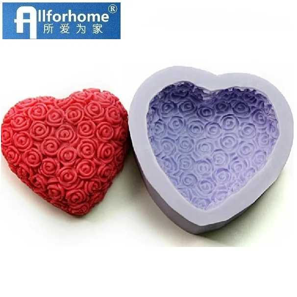 3D Валентина Свадьба Роза Сердце Силиконовое Мыло плесень шоколада прессформы