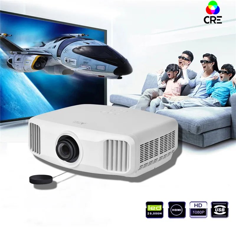 CRE X8000 3D Full HD 4K проектор, 3300 люмен, разрешение 1920x1200. На базе Android 5,1, wifi, Bluetooth. Видеопроектор 4K
