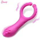 Вибратор-кольцо для мужского пениса, для задержки акта, Стимулятор точки G, клитора, вибрирующее кольцо, зажим для клитора, секс-игрушки для мужчин