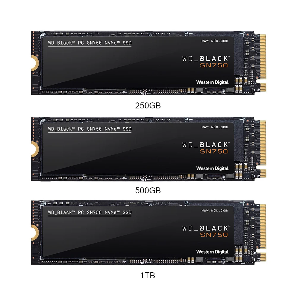 Western Digital WD Black SN750 SSD 1 ТБ 250 GB 500 M.2 2280 NVMe Gen3 PCle 3D Nand для ПК твердотельный диск ноутбука
