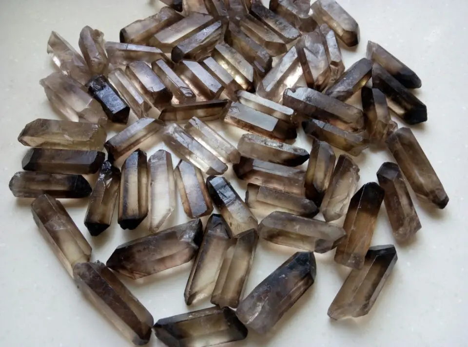100 г природный дымчатый Lemurian Seed кварцевый Кристал острый образец