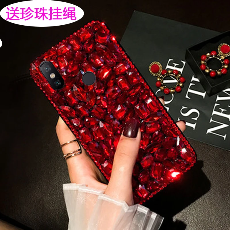 Luxury Big Rhinestone Phone Case For Xiaomi Redmi 6 Pro Soft Back Cases Cover 6Pro |