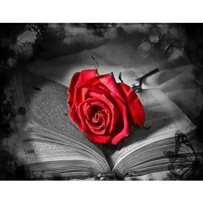 Искусство алмазная книга вышивка и Роза квадратная круглая дрель ручная работа 5D