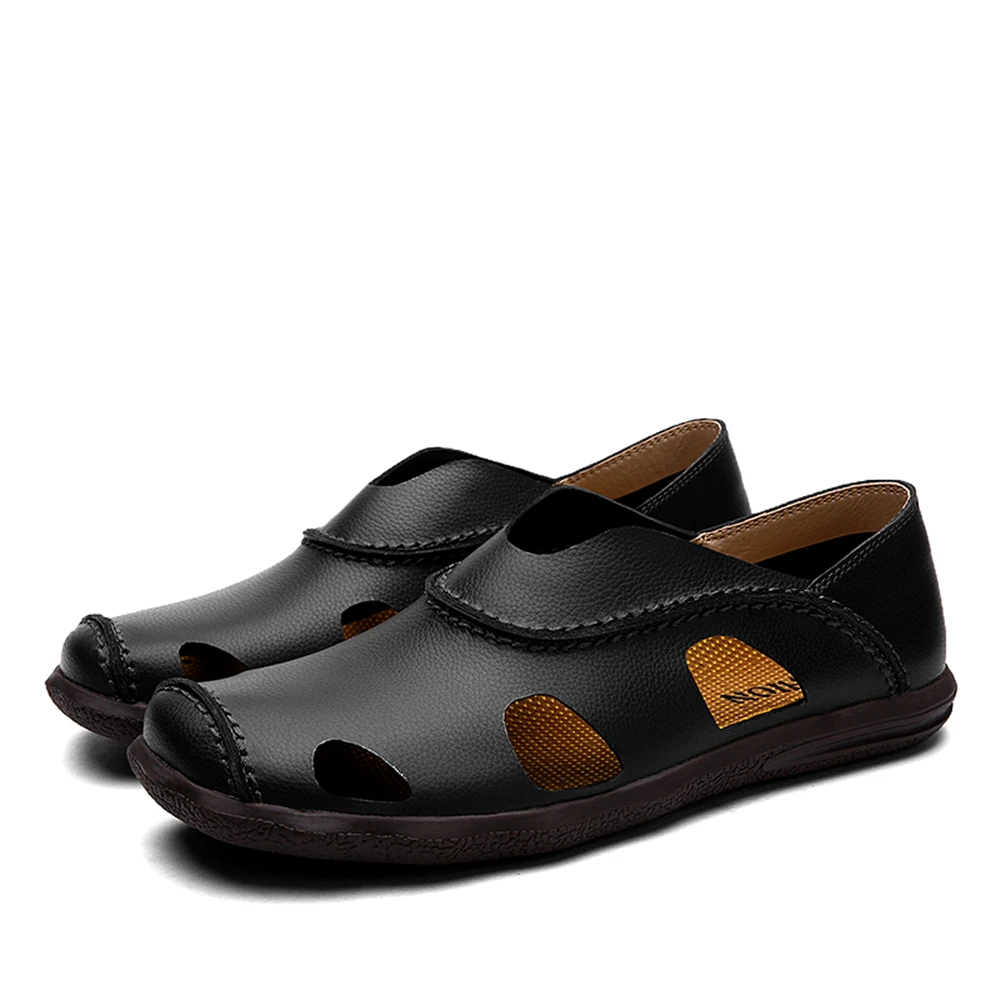 Мужская Летняя обувь ручной работы из черной и коричневой кожи | Обувь