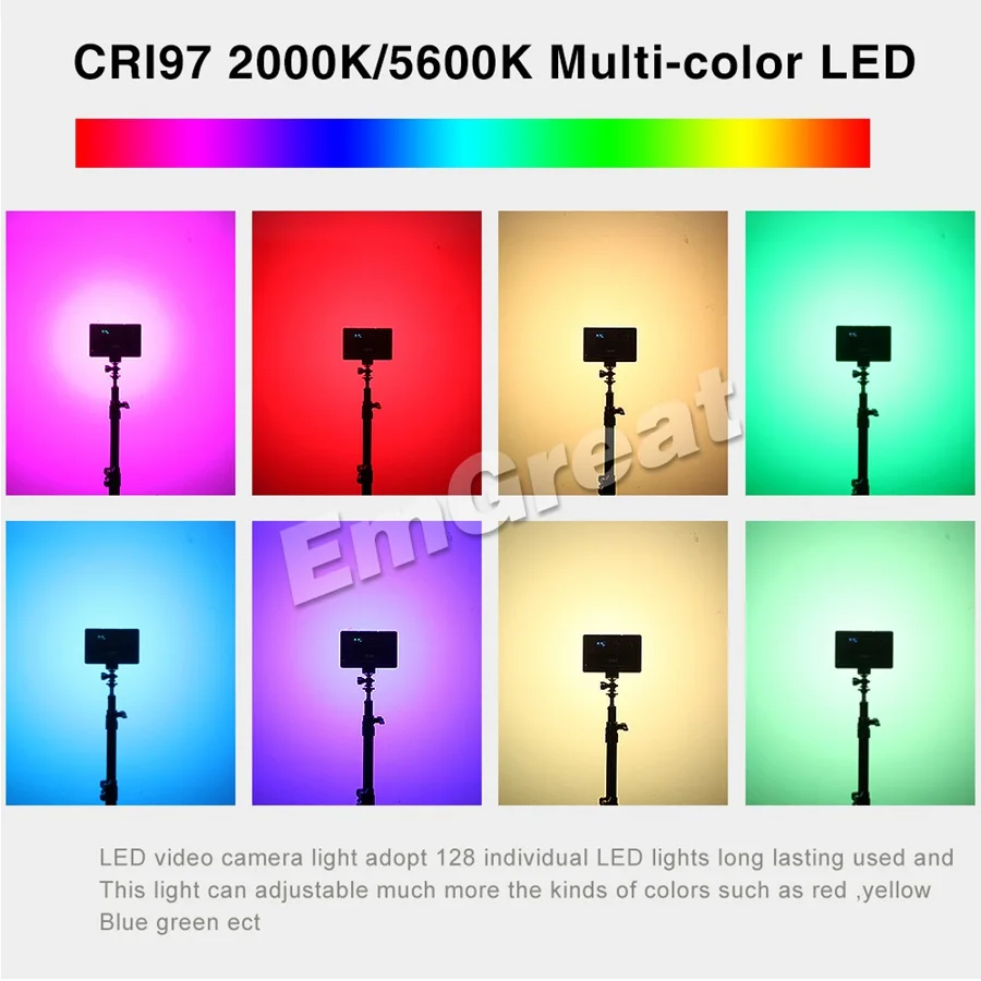 GVM RGB-10S 10 Вт RGB светодиодный накамерный видео светильник ЖК-дисплей CRI 95+ биколор управление приложением с батареей для камеры sony Canon Nikon