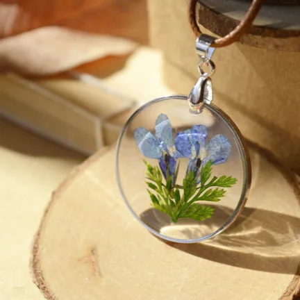 Эпоксидная цепочка ручной работы с мухомором натуральным цветком Длинные