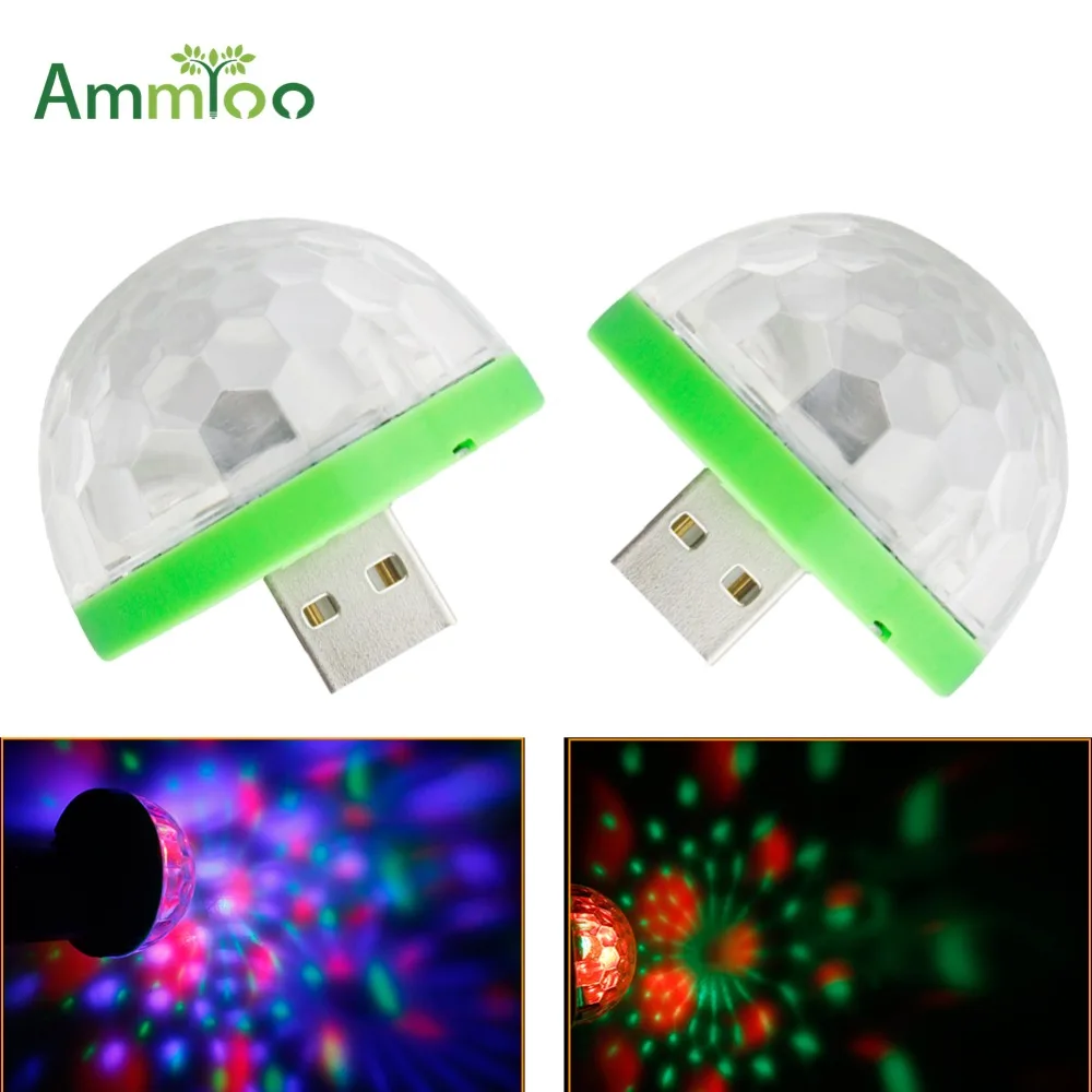 AmmToo 3 Вт USB RGB Led сценический свет DC 5 в авто проектор хрустальный магический шар для