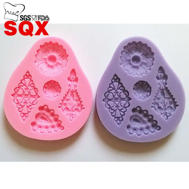 3D Ретро ювелирные изделия Форма Алмаза силиконовая форма для выпечки Sugarcraft торты