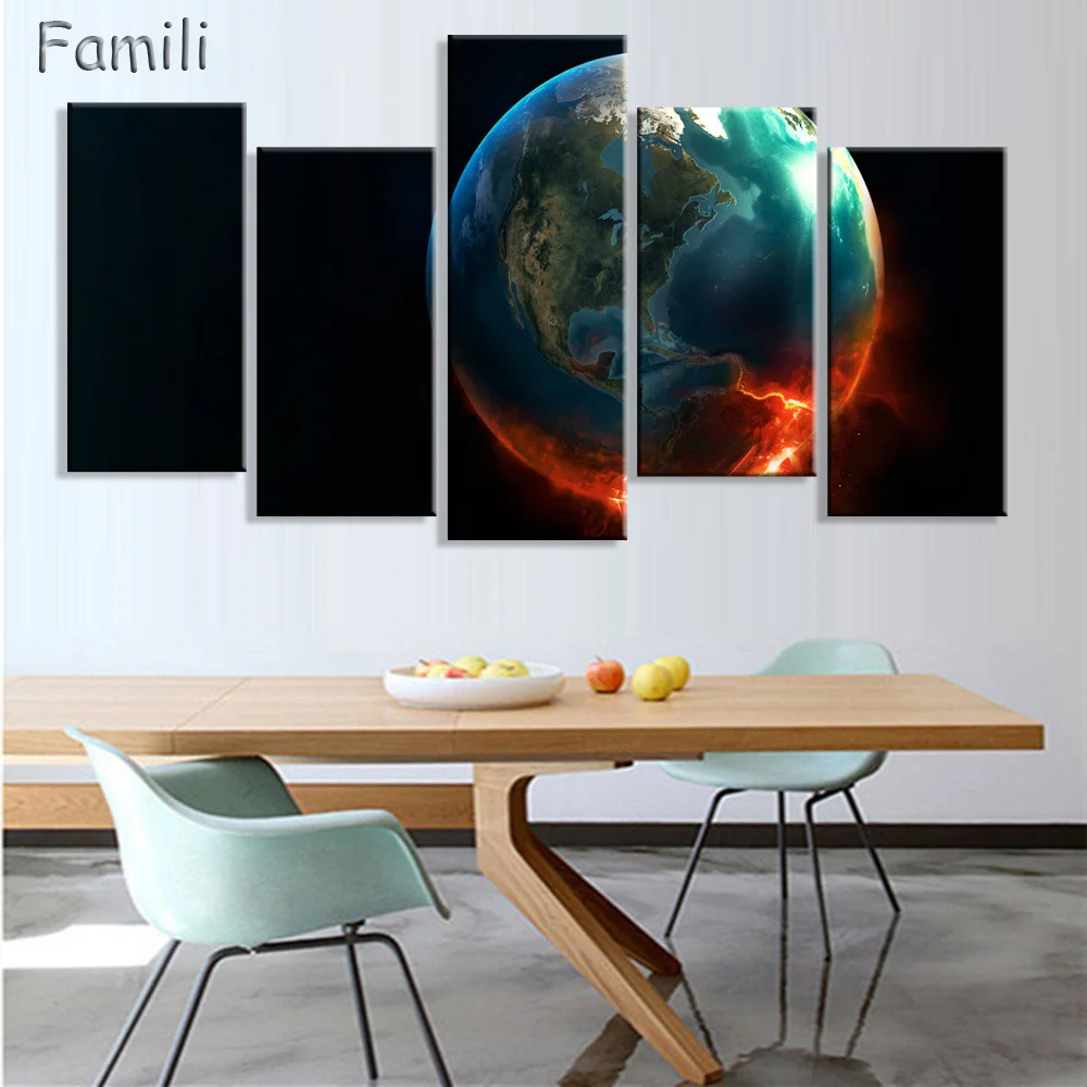 5 шт. красивые Масляные картины настенный Декор для дома гостиной холщовая