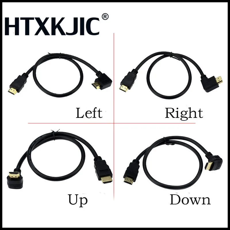 50 см HDMI кабель папа к Мужской адаптер 4K конвертер удлинитель 270 90 градусов правый