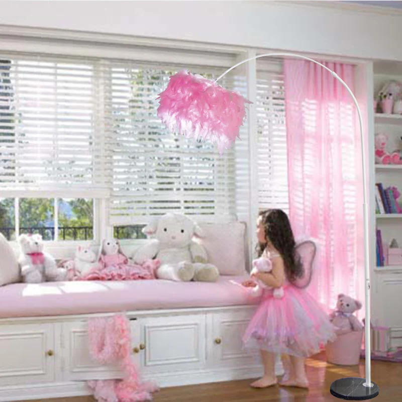 Большая Напольная Лампа для фойе прикроватный напольный светильник с перьями