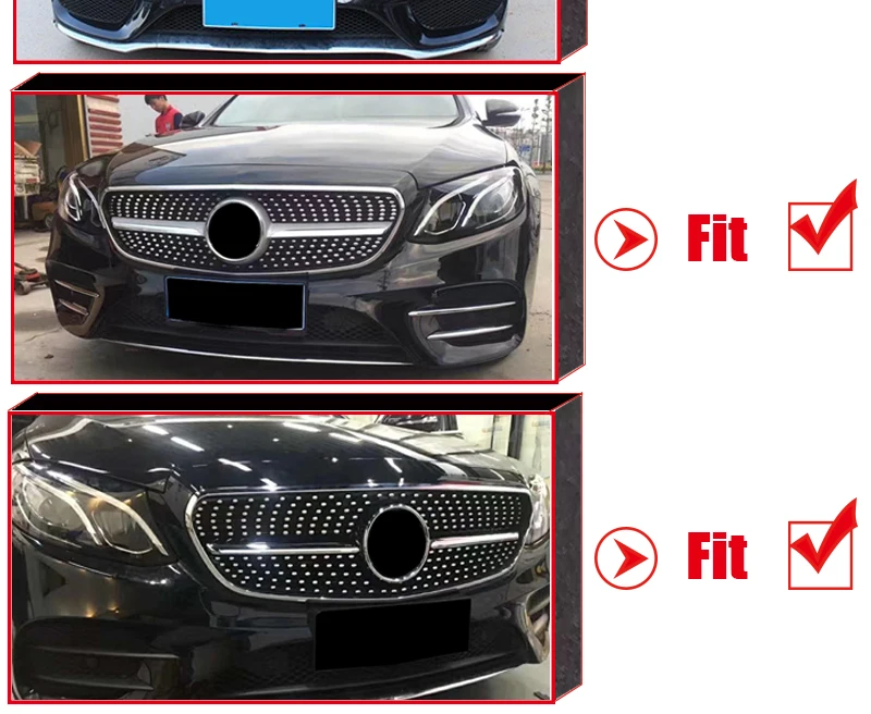 W213 E63 выглядят бриллиантами решетка ABS глянцевый черный с камера E class спортивные 4х-дверный E180 E200 E250 E350 переднего бампера грили 16-18