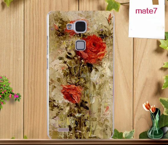 Заводская цена 9 стилей окрашенный чехол для Huawei mate 7 Красочный Рисунок красивые