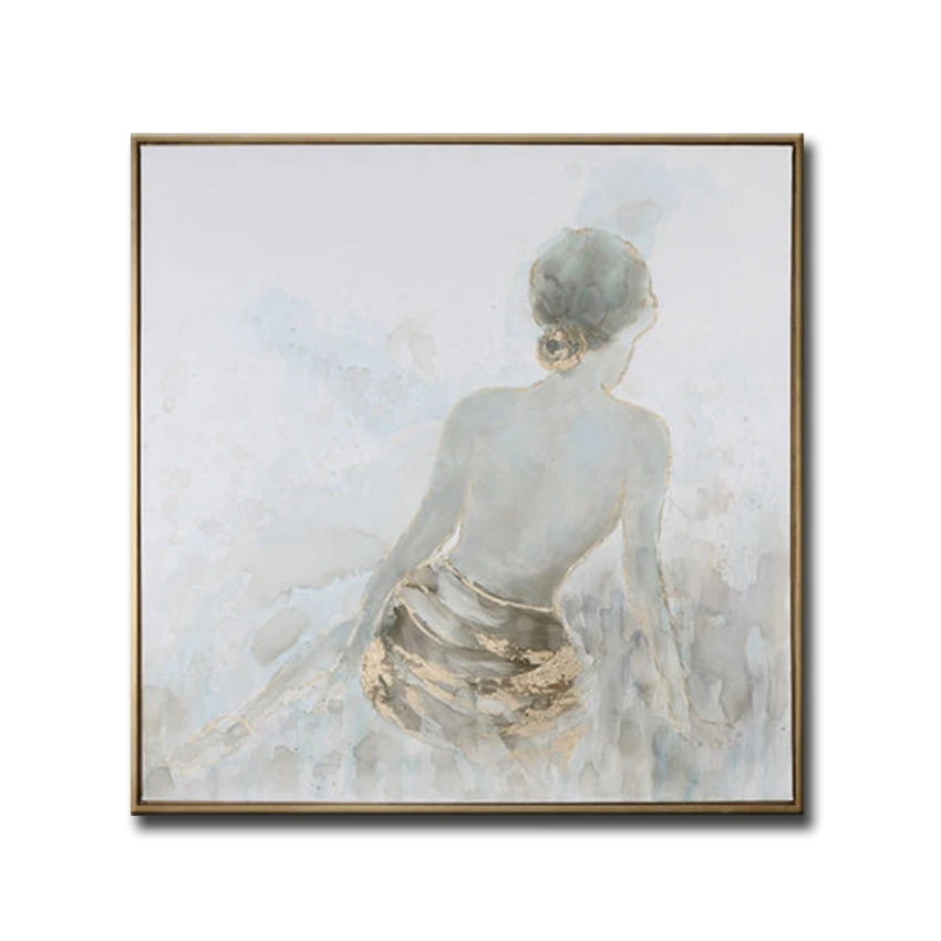 Картина маслом ручной работы "Обнаженная девушка с татуировкой на спине" для украшения стен в гостиной и домашнем интерьере.