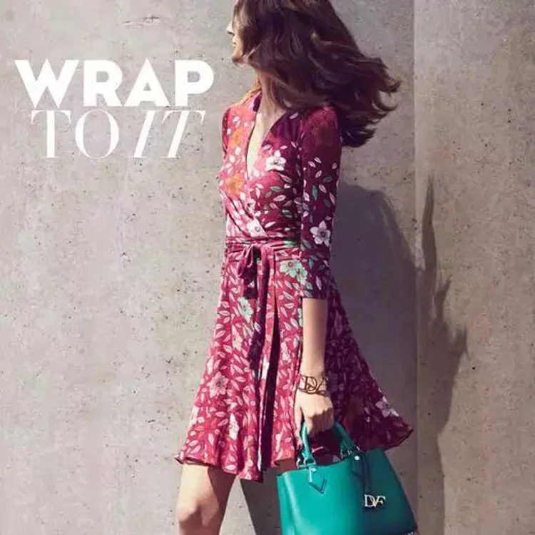 Woman Vintage Summer Dresses 2019 Ladies V-Neck Cherry Blossom Print Milk Silk Patchwork Chiffon Wrap Dress | Женская одежда