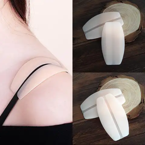 1 Pair Fashion Silicone Shoulder Pad Soft Strap Holder Cushions Boob Tape Non Slip Relief Pain Invisible For Women Ladies