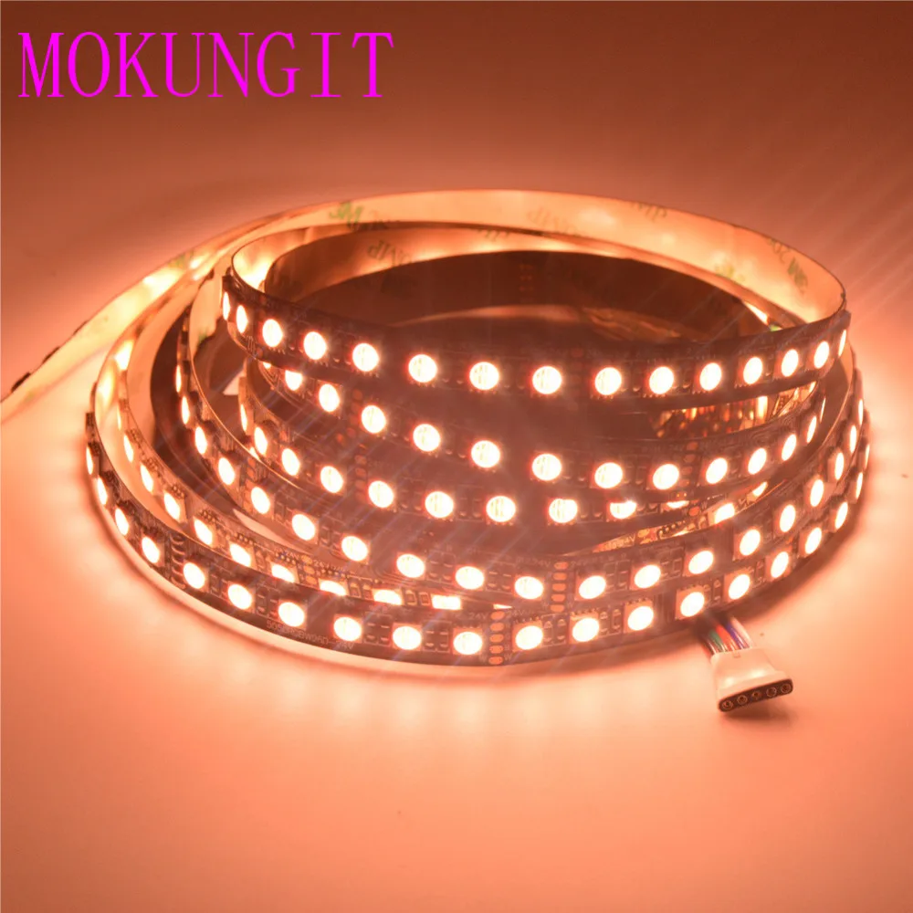 60 м 4 в 1 RGBW Гибкая СВЕТОДИОДНАЯ лента SMD 5050 RGB + теплый/холодный белый черный/белый