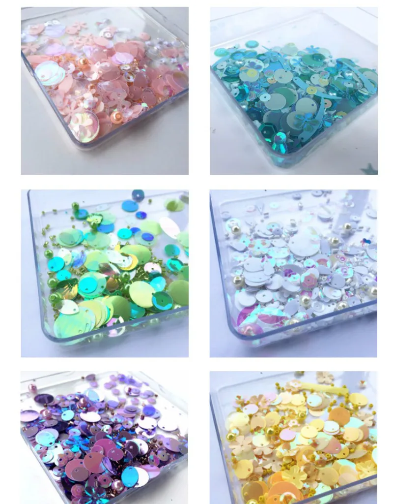 Beads 2mm+Pearl 6mm Sequin Flat Round PVC Shaped Loose Sequins for Crafts Paillette Sewing Decoration DIY Accessory Lentejuelas