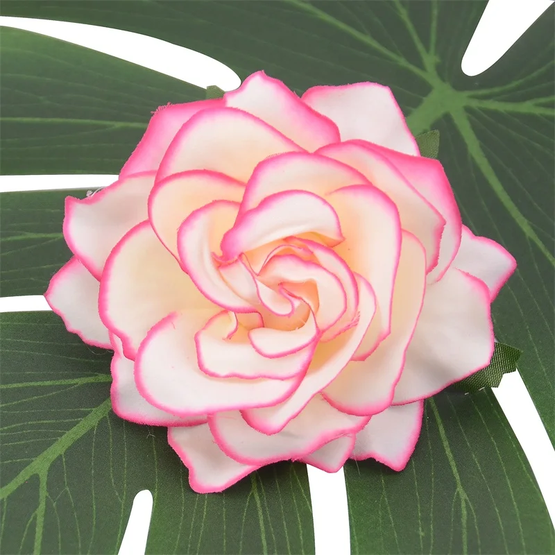 Gradient pink 30 шт. большие искусственные белые розы шелковые головки цветов для украшения свадьбы DIY ВЕНОК Подарочная коробка Скрапбукинг искусственные поддельные цветы - Цвет: Gradient pink