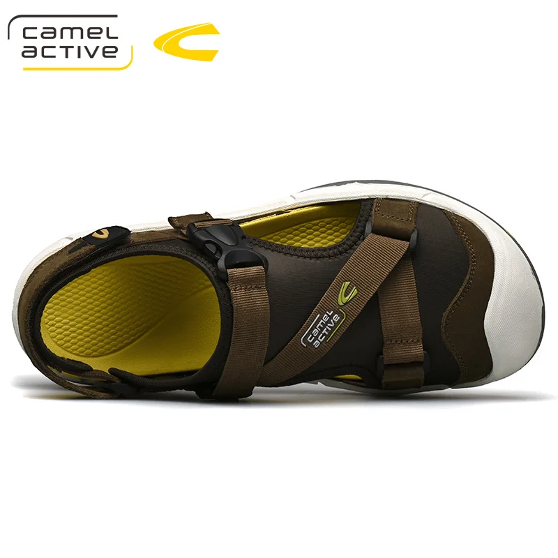 Мужские сандалии из натуральной кожи Camel Active коричневые повседневные пляжные