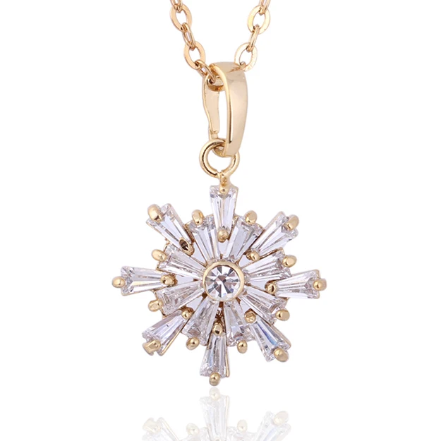 Christmas gifts fashion flowers pendant necklace genuine Austrian crystals 18 k gold plated hand made jewelry | Украшения и