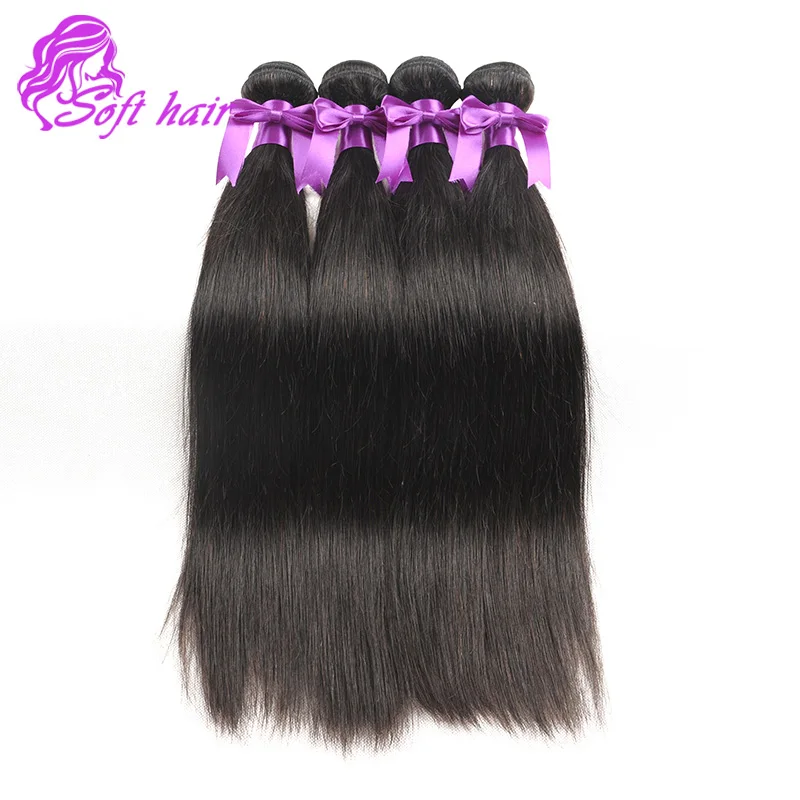 10A малайзии Прямо Человеческих Волос Необработанные Малайзии Девы 4 Связки