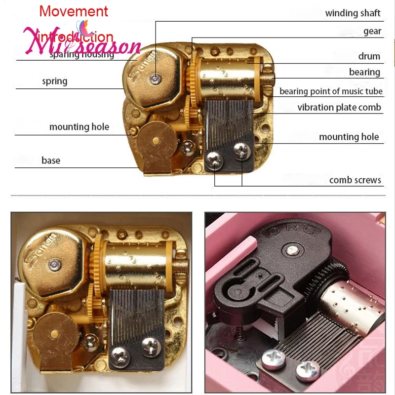 Деревянная заводная Музыкальная шкатулка для фортепиано Мелодия музыкальная