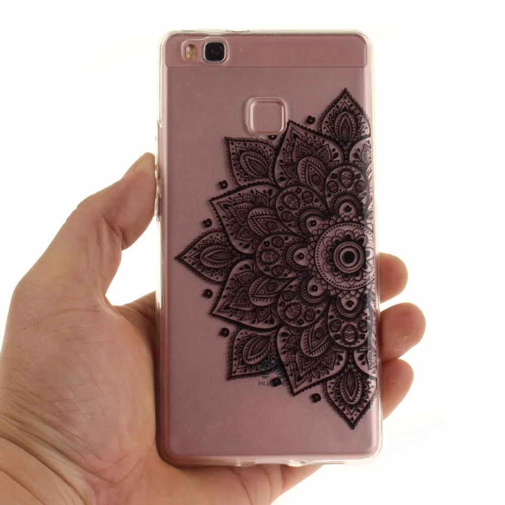 Fundas для Huawei P9 lite Case Силиконовые Мягкий Цветок TPU Крышка пункт Carcasas Coque Lite P9lite