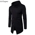 Helisopus модные толстовки с длинным рукавом с Боковым Разрезом мужские однотонные толстовки спортивные костюмы 2020 Мужская зимняя верхняя одежда