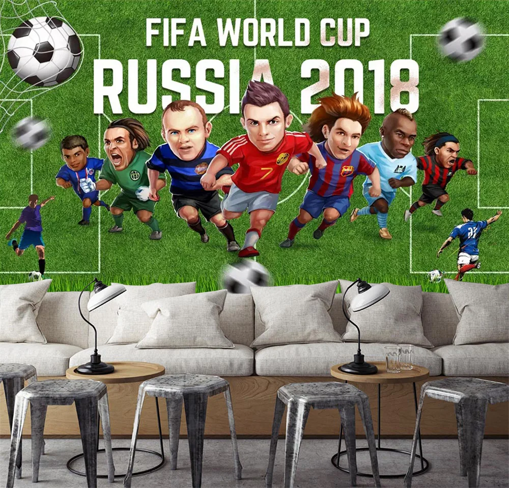 

[Self-Adhesive] 3D Fifa World Cup Russia Poster 33 Wall Paper mural Wall Print Decal Wall Murals