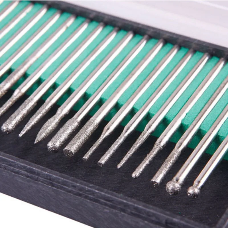 30Pc Nail Drill Bits Diamond Mounted Point Set Grinding Pricker Wheel Head Dentistry Tools for Manicure Machine Accessories | Красота и