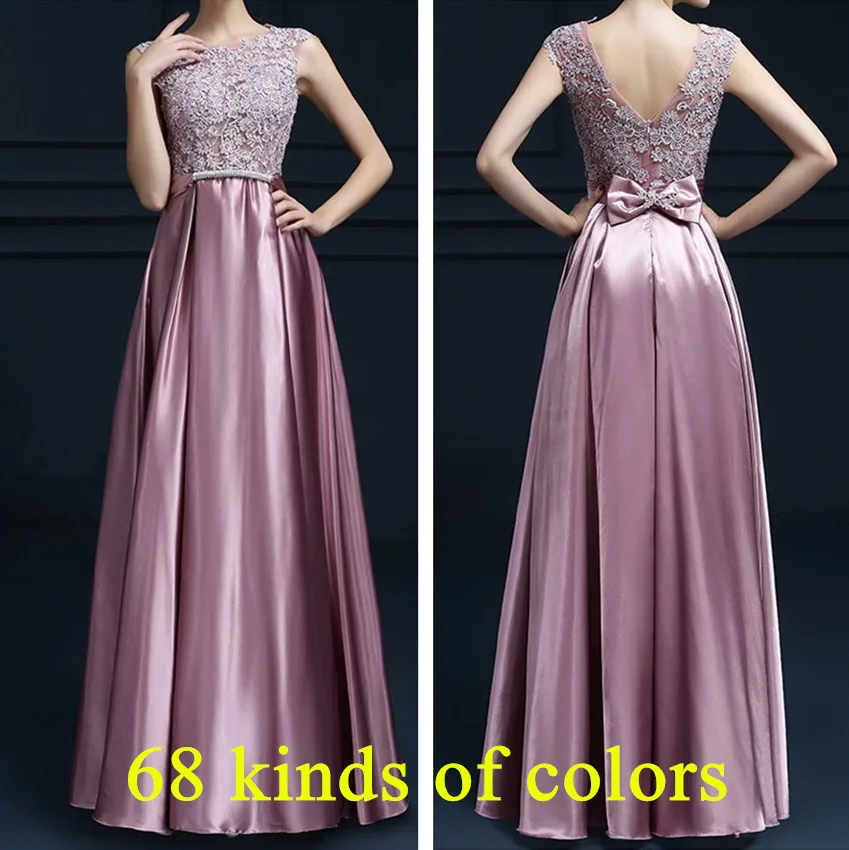 Женское атласное платье подружки невесты элегантное фиолетовое в пол юбка ниже