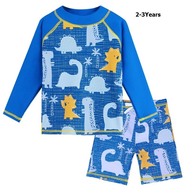 S299 dinosaur 2-3 T BAOHULU UPF50+ Детские купальники детский купальник с динозавром из мультфильма купальный костюм из двух предметов для мальчиков купальники для малышей - Цвет: S299 dinosaur 2-3 T