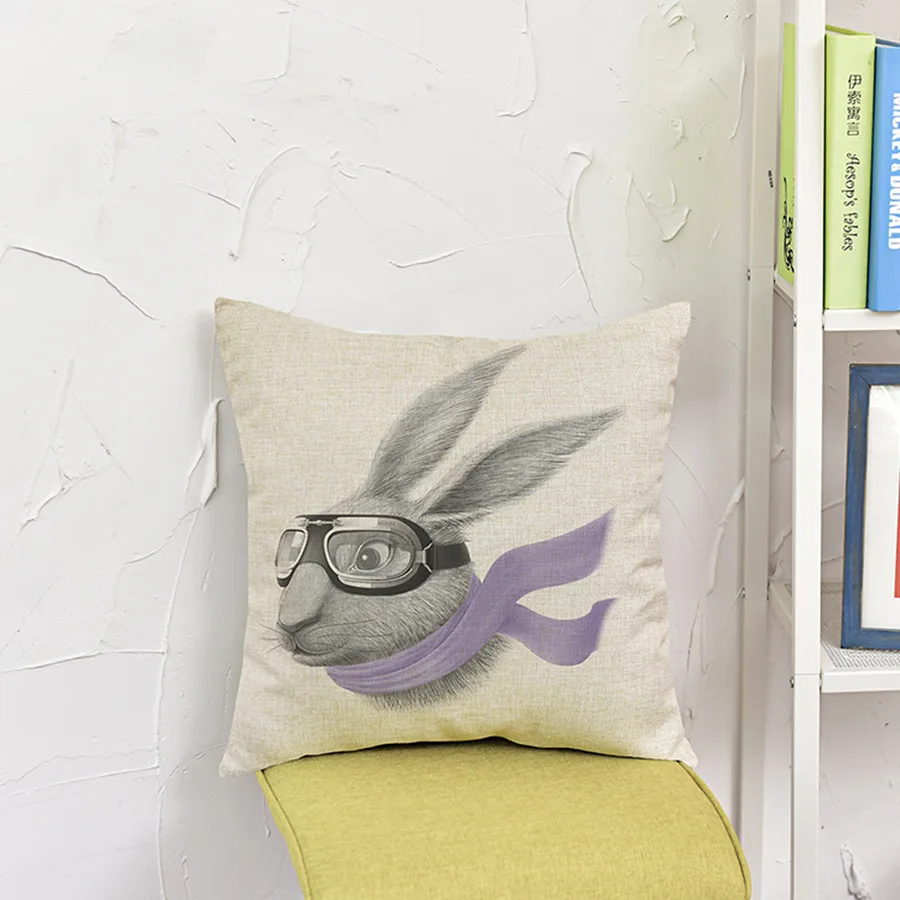 Животное птица Лось кролик подушка рисунок Альпака тканая хлопчатобумажная